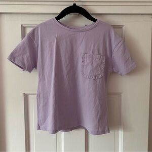 Zara Ruffle Pocket Purple Tee